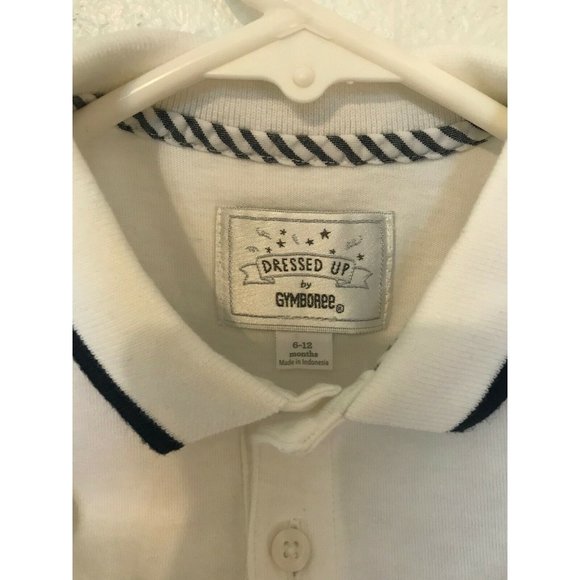 Gymboree Two Piece Outfit Set Blue and White Boy's Size 6-12 M - Picture 3 of 4